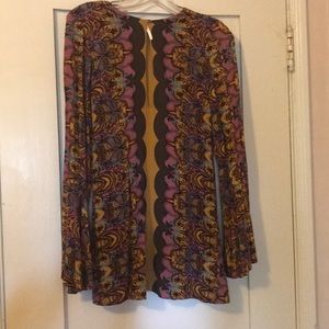 Free People boho flare sleeve tunic dress